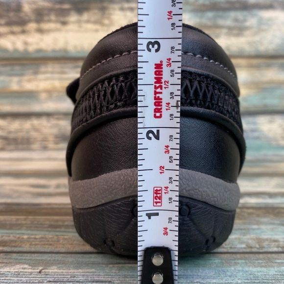 Clarks Womens Black Leather Hook & Loop Mary Jane Shoe Size 6.5M Round Toe Flats - Picture 9 of 10